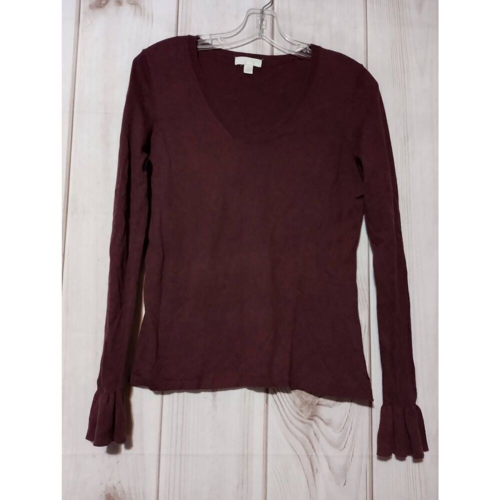 14th and Union Sweater Ladies Small Maroon Scoop Neck Bell Sleeve